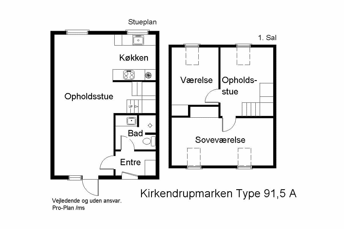 Kirkendrupmarken Plantegning Type 91,5 A