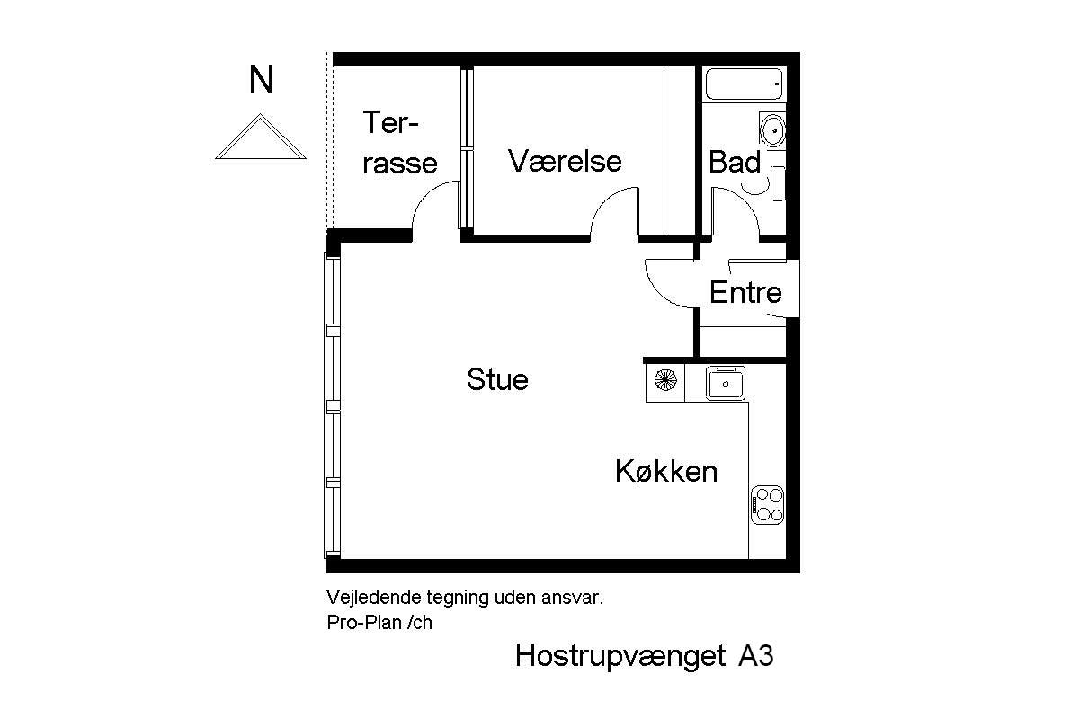 Plantegning Hostrupvænget 66 kvm
