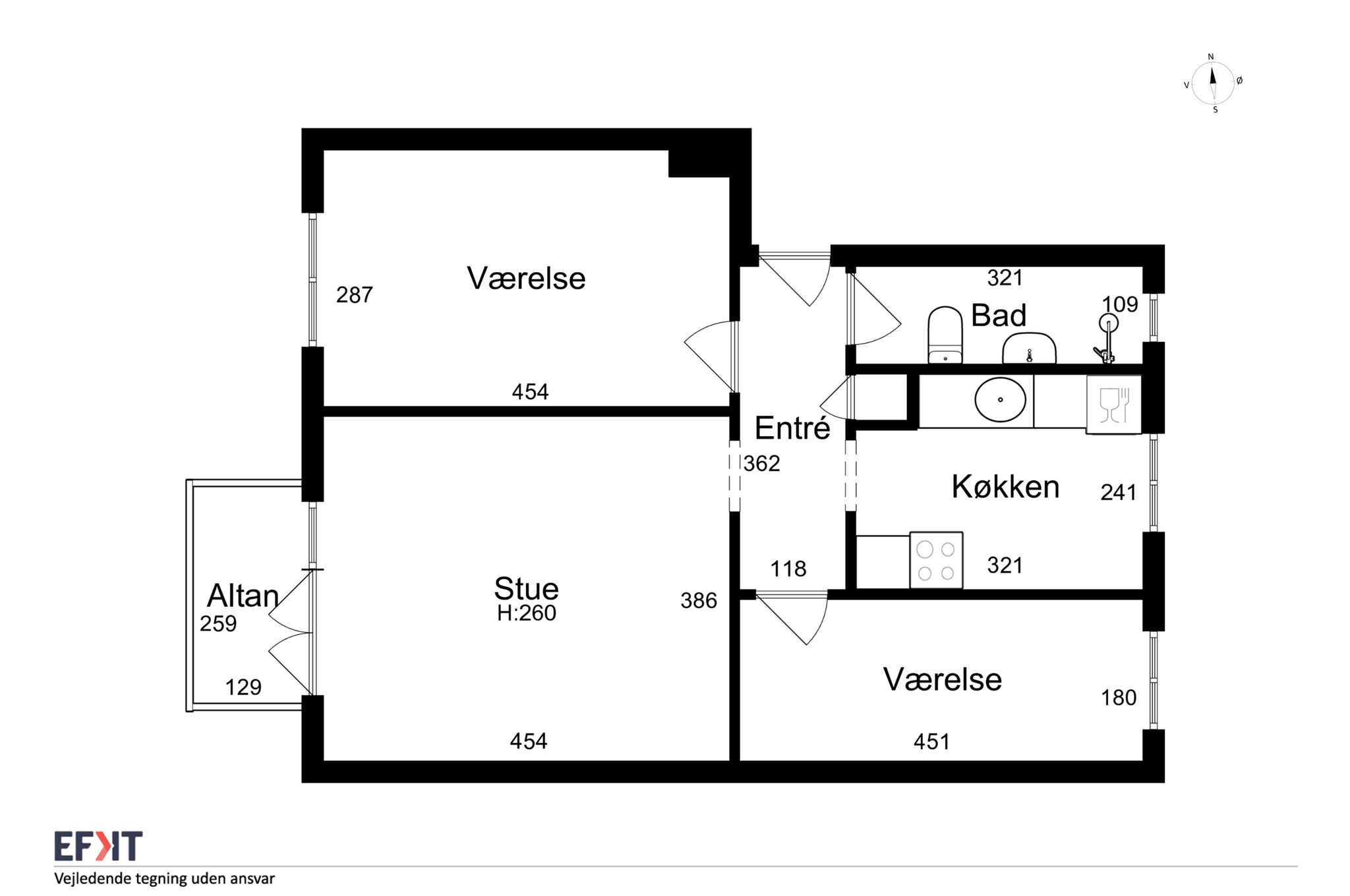 Ledig 3 Værelses Lejlighed På Mølndalsvej I Aalborg (1)
